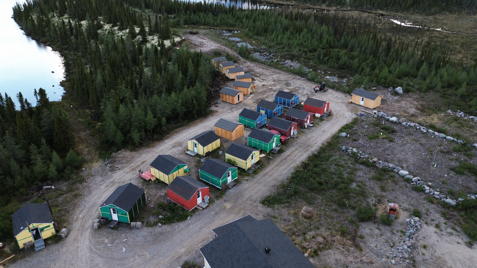 Aerial view of the Banana project exploration camp